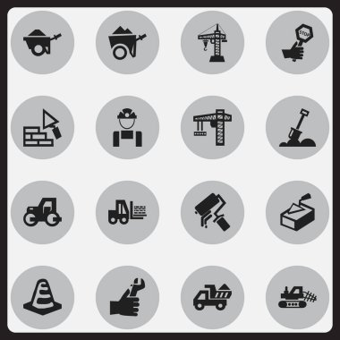 16 düzenlenebilir inşaat simgeler kümesi. Katır, bulutsuz, ameliyata gibi simgeleri içerir. Web, mobil, UI ve Infographic tasarımı için kullanılabilir.