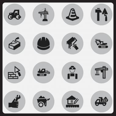 16 düzenlenebilir yapısını simgeler kümesi. Kazı makinesi, çalışan, kaldırma donanımları ve daha fazlası gibi simgeler içerir. Web, mobil, UI ve Infographic tasarımı için kullanılabilir.