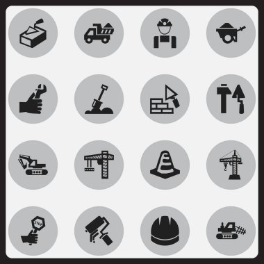 16 düzenlenebilir yapısını simgeler kümesi. Katır, kask, çalışan ve daha fazlası gibi simgeler içerir. Web, mobil, UI ve Infographic tasarımı için kullanılabilir.