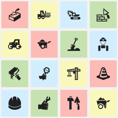 16 düzenlenebilir yapısını simgeler kümesi. Sembolleri karşı karşıya gibi dayanıklılık, kamyon ve daha fazlasını içerir. Web, mobil, UI ve Infographic tasarımı için kullanılabilir.