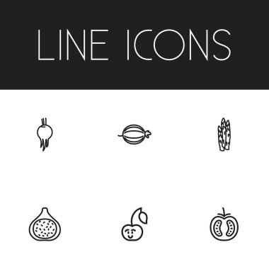 6 düzenlenebilir tencere simgeler kümesi. İncir, kuşkonmaz, sebzeli ve daha fazlası gibi simgeler içerir. Web, mobil, UI ve Infographic tasarımı için kullanılabilir.