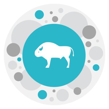 Hayvanat Bahçesi sembolü Buffalo simge vektör Illustration. Premium Kalite izole Bison öğesinde Trendy düz stil.
