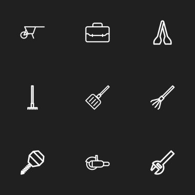 9 düzenlenebilir aparatı simgeler kümesi. Bulutsuz, kıyma makinesi, matkap gibi simgeler içerir. Web, mobil, UI ve Infographic tasarımı için kullanılabilir.