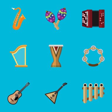 9 düzenlenebilir müzik simgeler kümesi. Timbrel, kanun, dizeleri ve daha fazlası gibi simgeler içerir. Web, mobil, UI ve Infographic tasarımı için kullanılabilir.