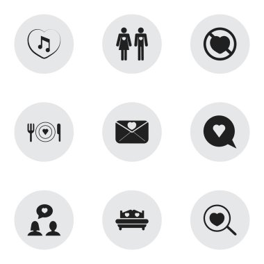 9 düzenlenebilir tutku simgeler kümesi. Yemekler, yatak, Büyüteç ve daha fazlası gibi simgeler içerir. Web, mobil, UI ve Infographic tasarımı için kullanılabilir.