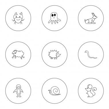 9 düzenlenebilir hayvan simgeler kümesi. Yılan, kanser, tavşan ve daha fazlası gibi simgeler içerir. Web, mobil, UI ve Infographic tasarımı için kullanılabilir.