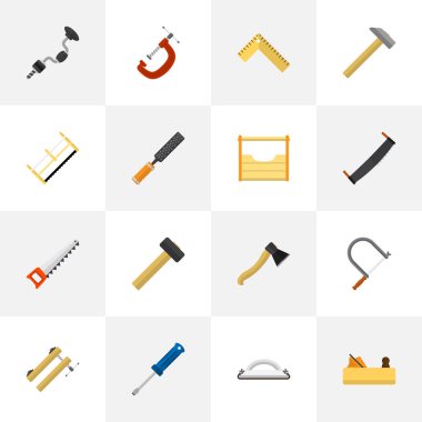 16 düzenlenebilir aparatı simgeler kümesi. Kucaklamak, Jointer, kelepçe ve daha fazlası gibi simgeler içerir. Web, mobil, UI ve Infographic tasarımı için kullanılabilir.