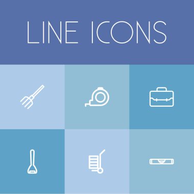 6 düzenlenebilir enstrüman simgeler kümesi. Denge, cam kesici, dirgen ve daha fazlası gibi simgeler içerir. Web, mobil, UI ve Infographic tasarımı için kullanılabilir.