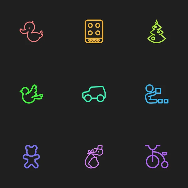 Conjunto de 9 iconos de gente editable. Incluye símbolos como la cocina, el juego, el gorrión y más. Puede ser utilizado para el diseño de la tela, móvil, interfaz de usuario e infografía . — Vector de stock