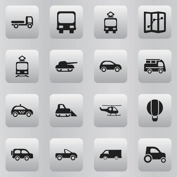 Set med 16 redigerbara sändning ikoner. Innehåller symboler som traktor, Cab, korgen och mer. Kan användas för webb-, mobil-, Ui- och Infographic Design. — Stock vektor