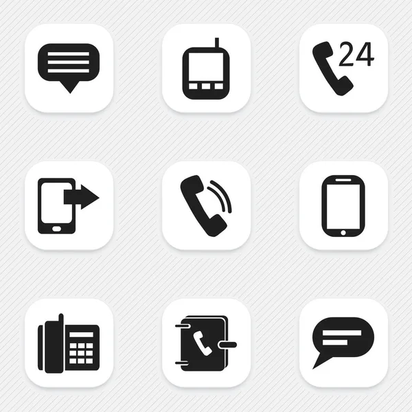 Conjunto de 9 ícones de dispositivo editável. Inclui símbolos como celular em casa, transceptor, bate-papo e muito mais. Pode ser usado para Web, Mobile, UI e design infográfico . — Vetor de Stock
