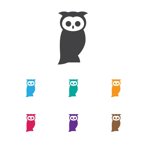 Ilustração do vetor do símbolo animal no ícone da ave da noite. Elemento de coruja isolado de qualidade premium em estilo plano na moda . — Vetor de Stock