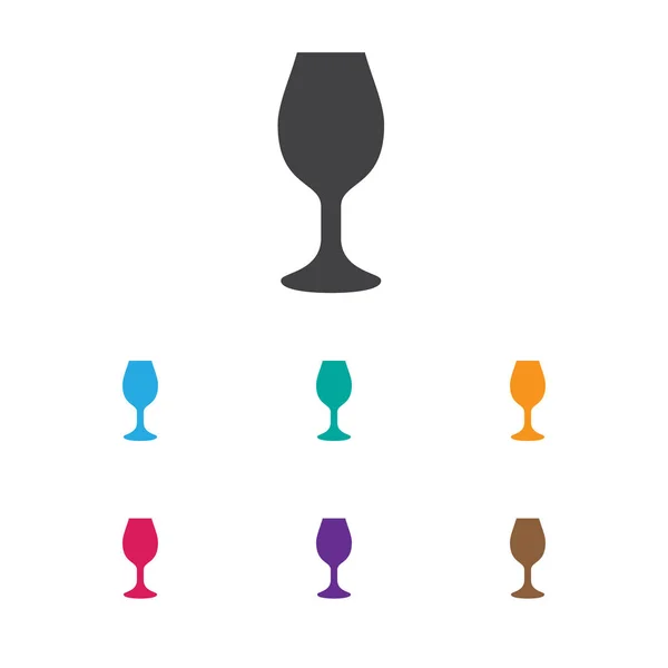 Illustration vectorielle du symbole d'entreprise sur l'icône de verre à vin. Élément de vin isolé de qualité supérieure dans un style plat à la mode . — Image vectorielle