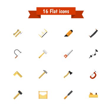 16 düzenlenebilir enstrüman simgeler kümesi. Çekiç, testere, bıçak ve daha fazlası gibi simgeler içerir. Web, mobil, UI ve Infographic tasarımı için kullanılabilir.