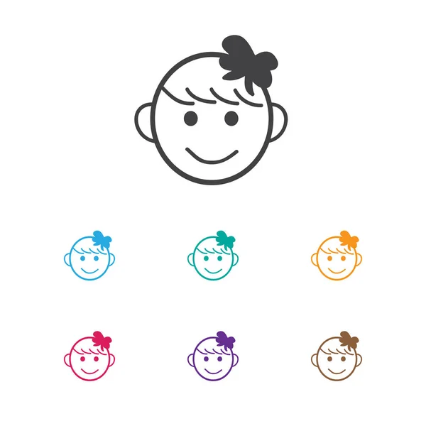 Illustration vectorielle du symbole du nourrisson sur l'icône de fille heureuse. Élément d'enfant gai isolé de qualité supérieure dans un style plat à la mode . — Image vectorielle