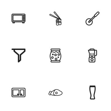 9 düzenlenebilir pişirme simgeler kümesi. Krater, ev yapımı jöle, suşi rulo ve daha fazlası gibi simgeler içerir. Web, mobil, UI ve Infographic tasarımı için kullanılabilir.