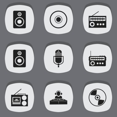 9 düzenlenebilir ses simgeler kümesi. Mikrofon, kaset çalar, ses bas ve daha fazlası gibi simgeler içerir. Web, mobil, UI ve Infographic tasarımı için kullanılabilir.