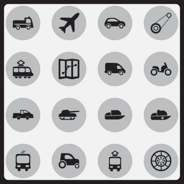 16 düzenlenebilir sevk irsaliyesi simgeler kümesi. Tekerlek, silah, kablo demiryolu ve daha fazlası gibi simgeler içerir. Web, mobil, UI ve Infographic tasarımı için kullanılabilir.