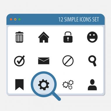 12 düzenlenebilir ağ simgeler kümesi. Sembolleri içeren bir etiket gibi profil, inkar ve daha fazlası. Web, mobil, UI ve Infographic tasarımı için kullanılabilir.