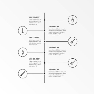 6 düzenlenebilir ekipman simgeler kümesi. Simgeleri gibi dönen Bit, kanca, Float ve daha fazlasını içerir. Web, mobil, UI ve Infographic tasarımı için kullanılabilir.