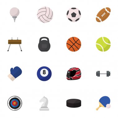 16 düzenlenebilir eğitim simgeler kümesi. Golf Sahası, daire, Bilardo ve daha fazlası gibi simgeler içerir. Web, mobil, UI ve Infographic tasarımı için kullanılabilir.