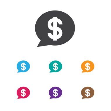 Vektör çizim balonu simgesinin iş sembolü. Üstün kaliteli modaya uygun düz stil öğesinde dolar izole.