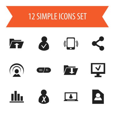 12 düzenlenebilir ağ simgeler kümesi. Akıllı telefon, bilgisayar, yayımlamak gibi sembolleri içerir ve daha fazlası. Web, mobil, UI ve Infographic tasarımı için kullanılabilir.