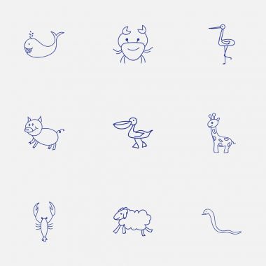 9 düzenlenebilir hayvan simgeler kümesi. Shadoof, Pelikan, uzun boylu hayvan ve daha fazlası gibi simgeler içerir. Web, mobil, UI ve Infographic tasarımı için kullanılabilir.