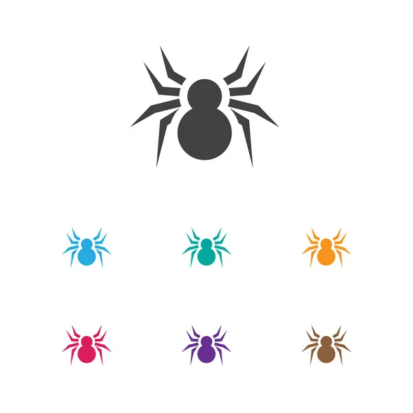 Ilustración vectorial del símbolo animal en el icono de la araña. Elemento arácnido aislado de calidad premium en estilo plano de moda . — Vector de stock