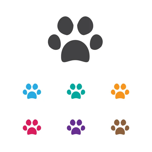 Ilustração vetorial do símbolo da zoologia no ícone da pata do gato. Elemento de pata dianteira isolada de qualidade premium em estilo plano na moda . —  Vetores de Stock