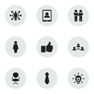 9 düzenlenebilir iş simgeler kümesi. Anlaşma gibi ampul ve daha fazlası gibi simgeler içerir. Web, mobil, UI ve Infographic tasarımı için kullanılabilir.