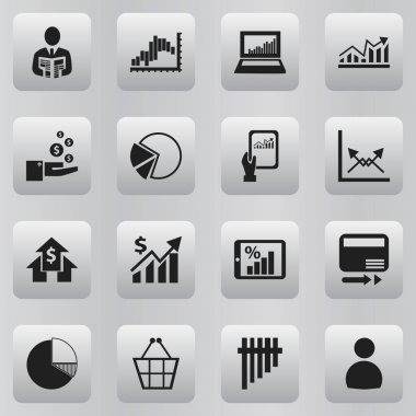 16 düzenlenebilir Hayatinizda simgeler kümesi. Gelir, ev, pasta grafiği ve diğer bankacılık gibi simgeler içerir. Web, mobil, UI ve Infographic tasarımı için kullanılabilir.