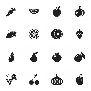 16 düzenlenebilir tatlı simgeler kümesi. Kabak, Düşes, Merlot ve daha fazlası gibi simgeler içerir. Web, mobil, UI ve Infographic tasarımı için kullanılabilir.