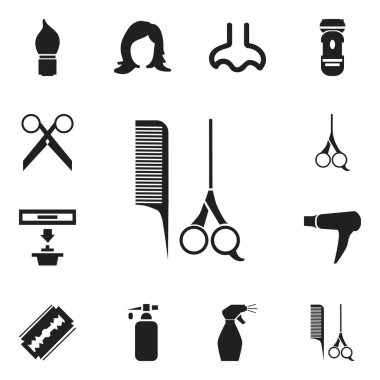 12 düzenlenebilir Kuaför simgeler kümesi. Burun kemiği, aspiratör, güzellik ve daha fazlası gibi simgeler içerir. Web, mobil, UI ve Infographic tasarımı için kullanılabilir.