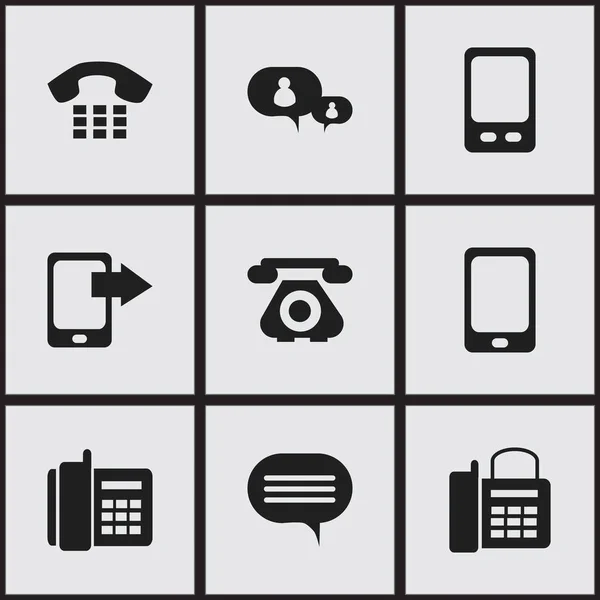 Conjunto de 9 ícones de dispositivo editável. Inclui símbolos como celular, exibição de compartilhamento, chamada e muito mais. Pode ser usado para Web, Mobile, UI e design infográfico . — Vetor de Stock
