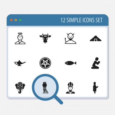 12 düzenlenebilir Dyne simgeler kümesi. Diwali, dua, şeytan ve daha fazlası gibi simgeler içerir. Web, mobil, UI ve Infographic tasarımı için kullanılabilir.