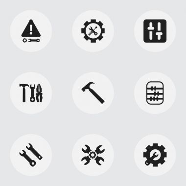 9 düzenlenebilir hizmet simgeler kümesi. Dikkat, teknik destek, tornavida anahtarı ve daha fazlası gibi simgeler içerir. Web, mobil, UI ve Infographic tasarımı için kullanılabilir.