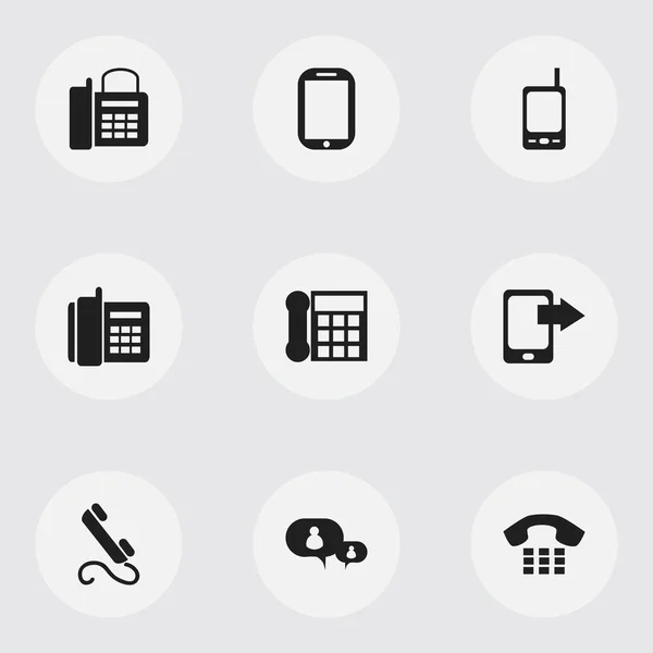 Set van 9 bewerkbare Gadget iconen. Bevat symbolen zoals Radio Talkie, Home Cellphone, Calling apparaat en meer. Kan worden gebruikt voor Web, Mobile, Ui en Infographic Design. — Stockvector