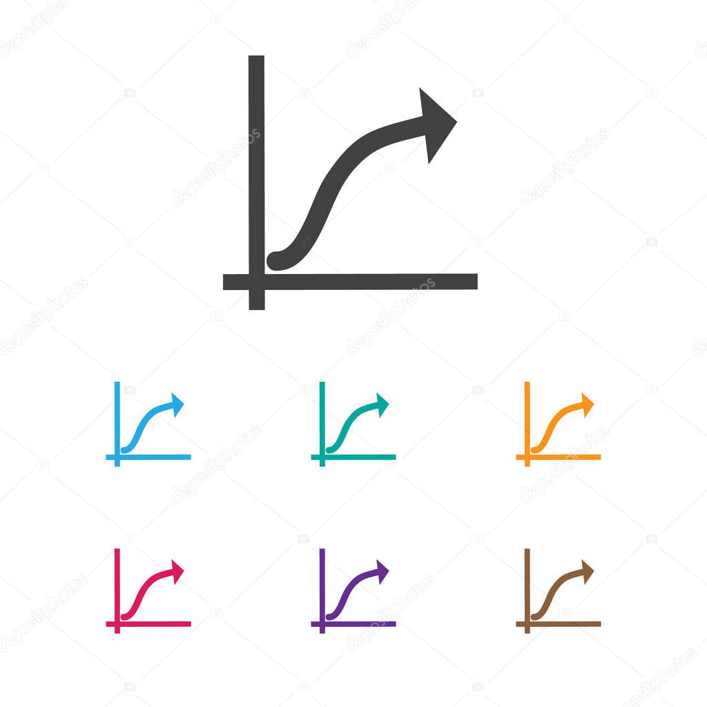 Vector Illustration Of Logical Symbol On Coordinate Axis Icon. Premium Quality Isolated Increasing Element In Trendy Flat Style.