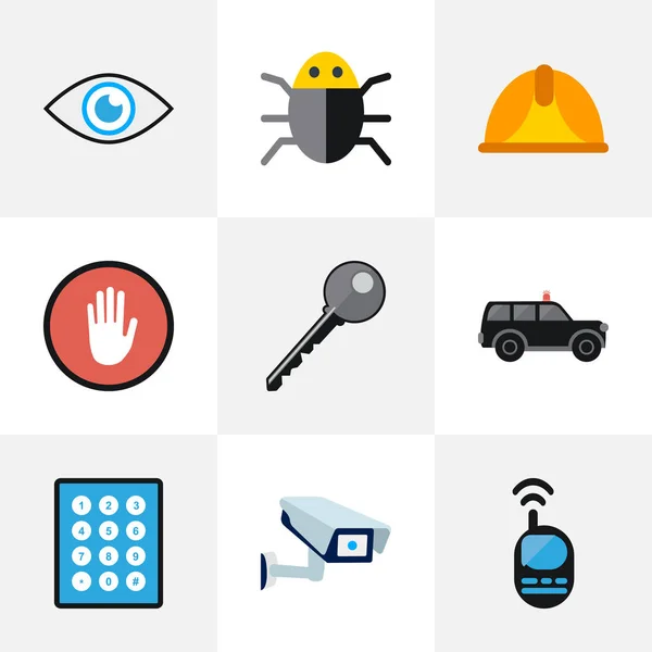 Set Of 9 Editable Procuring Icons. Includes Symbols Such As Password, Stop, Security Camera And More. Can Be Used For Web, Mobile, UI And Infographic Design. — Stock Vector