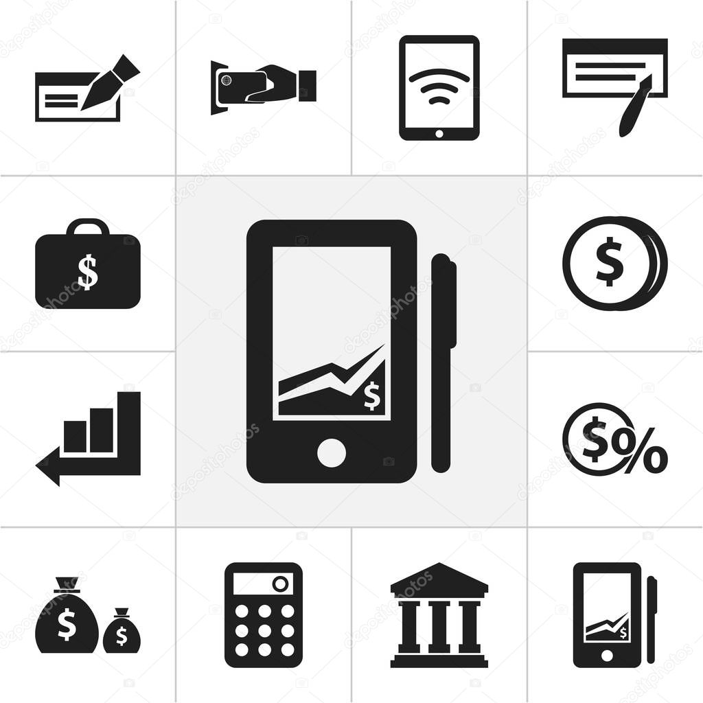 Set Of 12 Editable Investment Icons. Includes Symbols Such As Edifice, Greenback, Tax And More. Can Be Used For Web, Mobile, UI And Infographic Design.