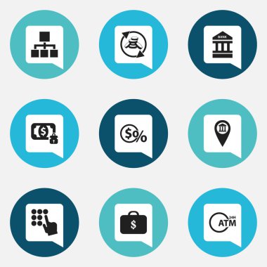 9 düzenlenebilir yatırım simgeler kümesi. Dolar, hiyerarşi, girerek şifre ve daha fazlası gibi simgeler içerir. Web, mobil, UI ve Infographic tasarımı için kullanılabilir.