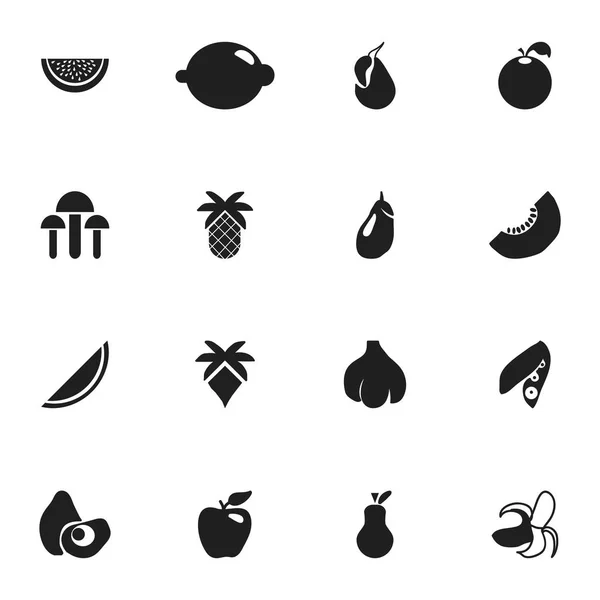 Набір з 16 редаговані Беррі іконок. Включає в себе символи, такі як папайя, цитрусові, Honeycrisp та багато іншого. Може використовуватися для веб, мобільні, призначеного для користувача інтерфейсу і інфографіки дизайн. — стоковий вектор