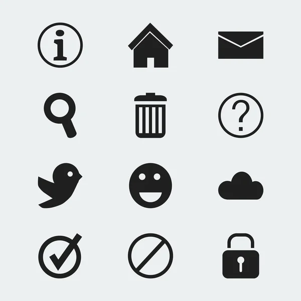 Conjunto de 12 iconos editables de Internet. Incluye símbolos como cielo, preguntas frecuentes, paloma y más. Puede ser utilizado para el diseño de la tela, móvil, interfaz de usuario e infografía . — Vector de stock