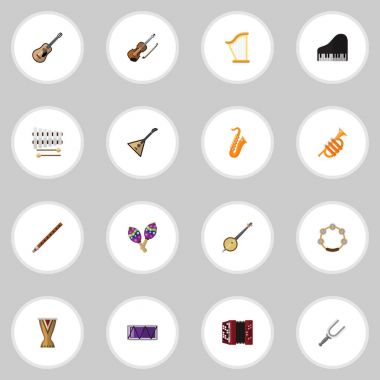 16 düzenlenebilir Medya simgeler kümesi. Enstrüman, puf, piyano ve daha fazlası gibi simgeler içerir. Web, mobil, UI ve Infographic tasarımı için kullanılabilir.