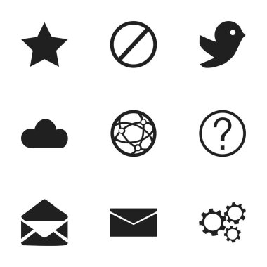 9 düzenlenebilir Web simgeler kümesi. Böyle inkar gibi gökyüzü sembolleri, yer imi ve daha fazlasını içerir. Web, mobil, UI ve Infographic tasarımı için kullanılabilir.