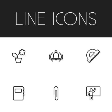 6 kümesi düzenlenebilir simgeler öğretmek. Saksı, yüzük, cetvel ve daha fazlası gibi simgeler içerir. Web, mobil, UI ve Infographic tasarımı için kullanılabilir.