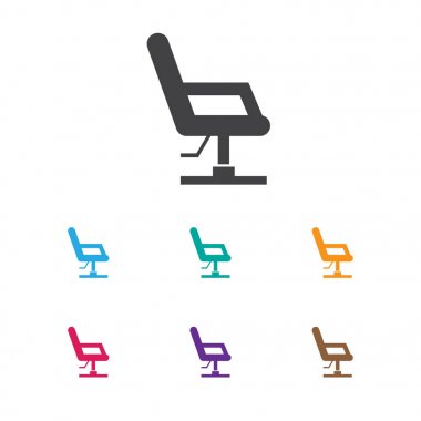 Kuaför sembolü Kuaför koltuğu simge vektör Illustration. Premium Kalite izole dirsek sandalye Trendy düz stil öğesinde.