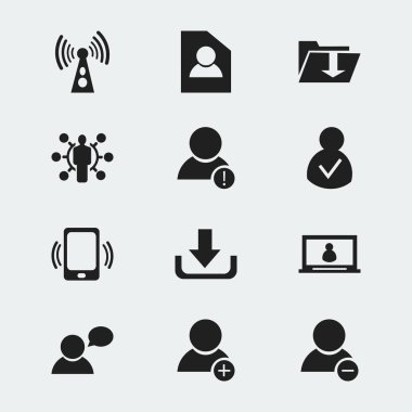 12 düzenlenebilir genel simgeler kümesi. Beceri, hesap, kablosuz iletim ve daha fazlası gibi simgeler içerir. Web, mobil, UI ve Infographic tasarımı için kullanılabilir.