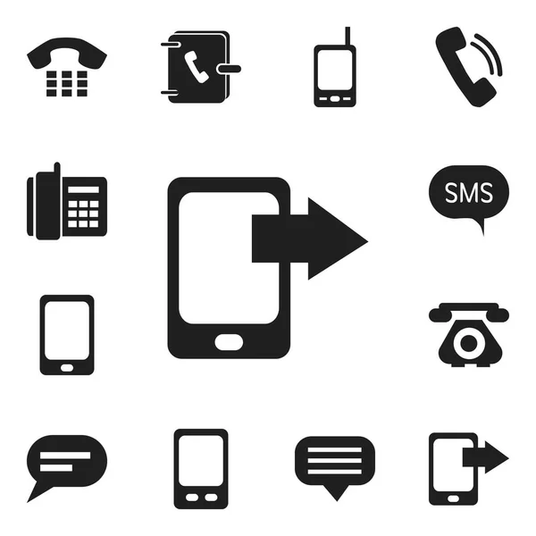 Conjunto de 12 iconos de gadget editables. Incluye símbolos tales como radio Talkie, telecomunicaciones retro, teléfono móvil casero y más. Puede ser utilizado para el diseño de la tela, móvil, interfaz de usuario e infografía . — Vector de stock